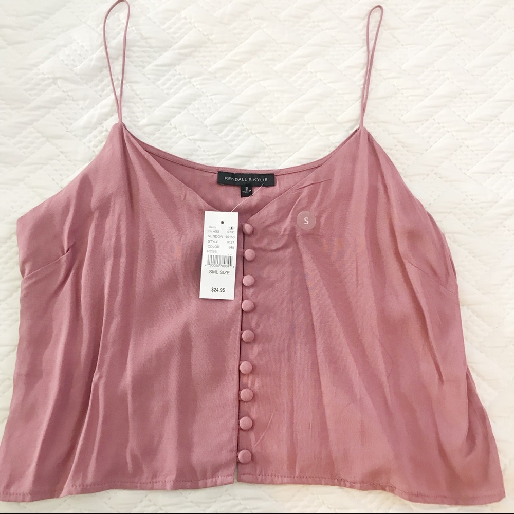 NWT Pacsun Kendall + Kylie Pink Crop Top Size S